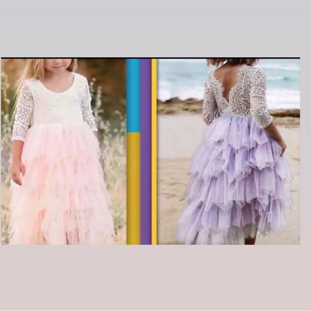 Lace and Tulle Ruffle Dress